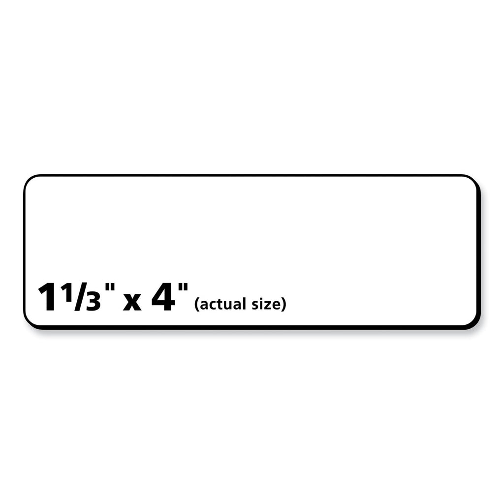 Labels, Laser Printers, 1.33 x 4, White, 14/Sheet, 100 Sheets/Box