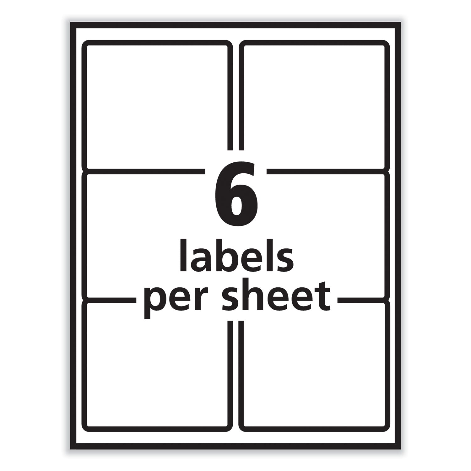 Labels, Laser Printers, 3.33 x 4, White, 6/Sheet, 100 Sheets/Box