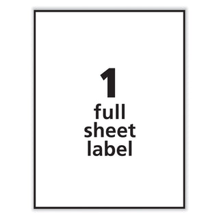 Labels, Laser Printers, 8.5 x 11, White, 100/Box
