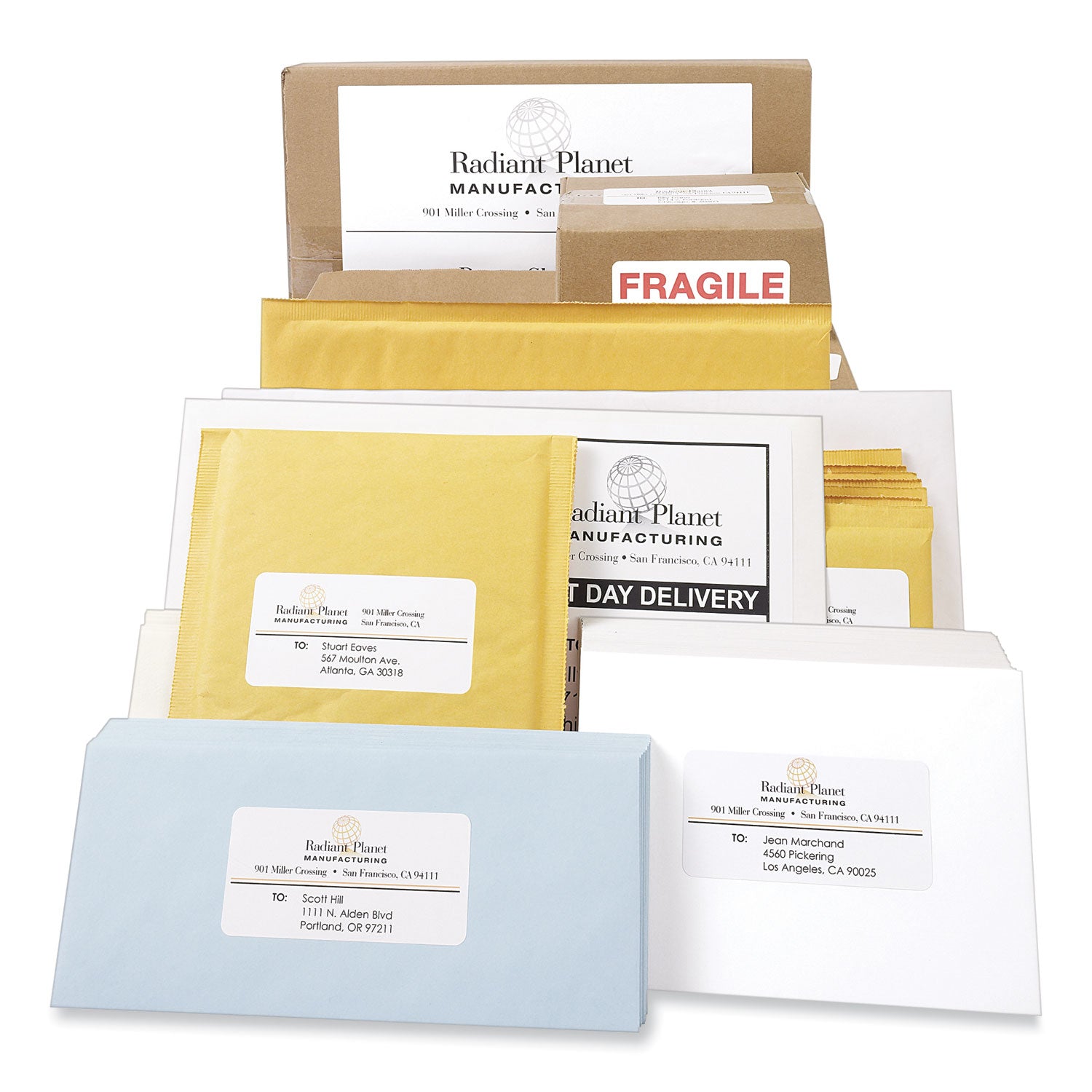 Labels, Laser Printers, 8.5 x 11, White, 100/Box