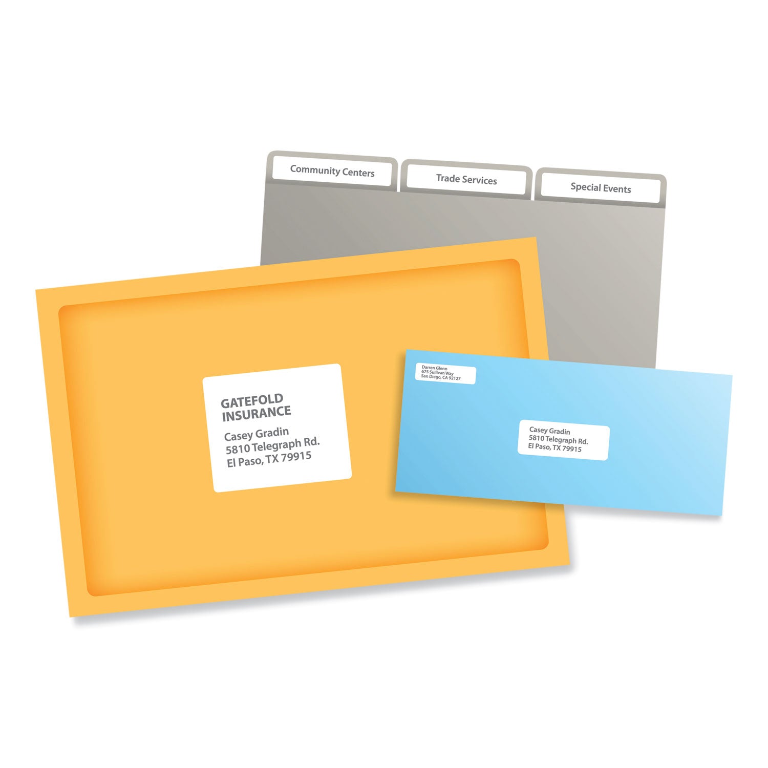 Labels, Laser Printers, 1 x 2.63, White, 30/Sheet, 250 Sheets/Box - 