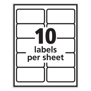 Labels, Laser Printers, 2 x 4, White, 10/Sheet, 250 Sheets/Box - 