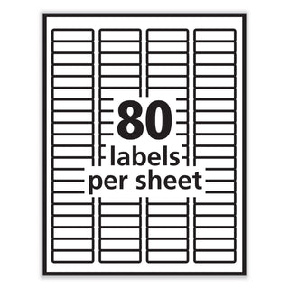 Labels, Inkjet/Laser Printers, 0.5 x 1.75, White, 80/Sheet, 100 Sheets/Pack