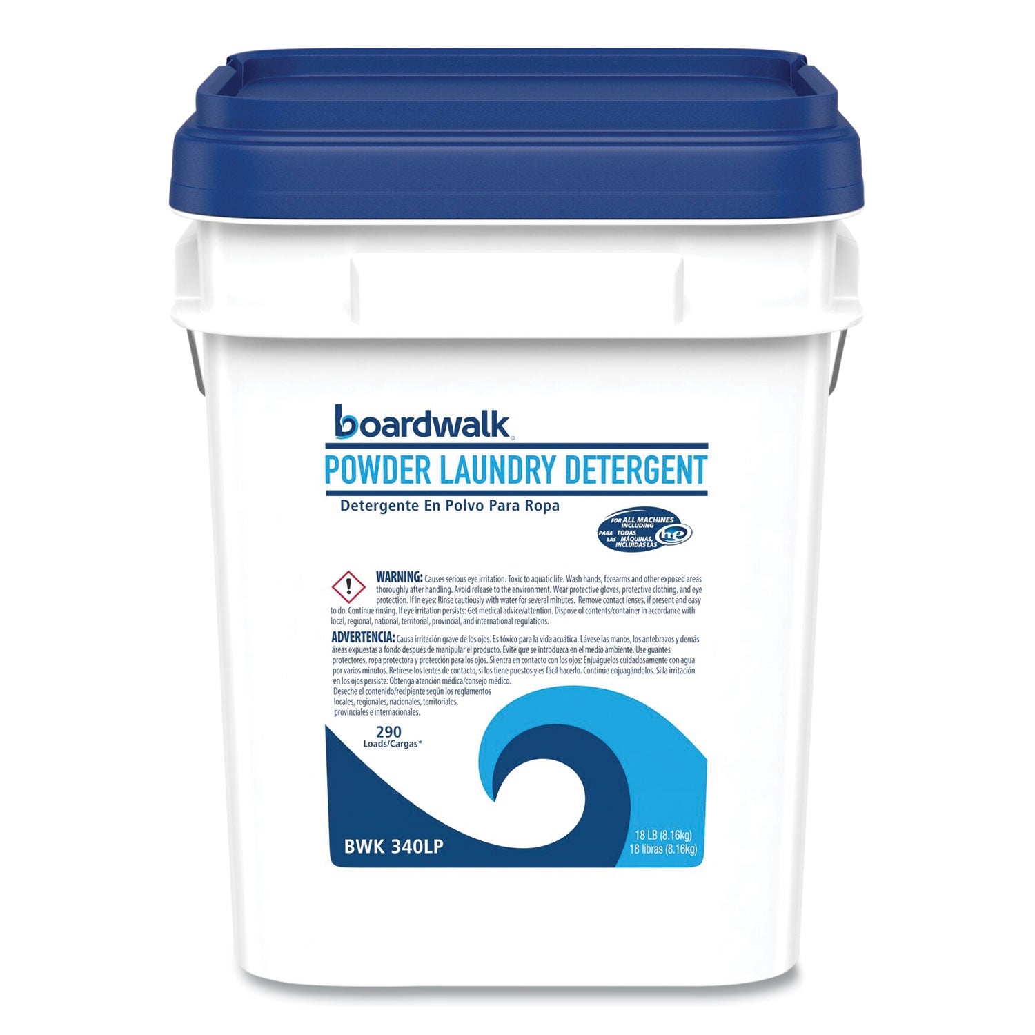 Laundry Detergent Powder, Low Foam, Crisp Clean Scent, 18 lb Pail - 1