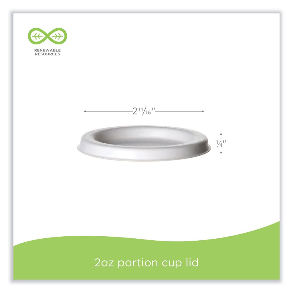 Sugarcane Portion Cup Lids, Fits 2 oz Portion Cup, 2,500/Carton