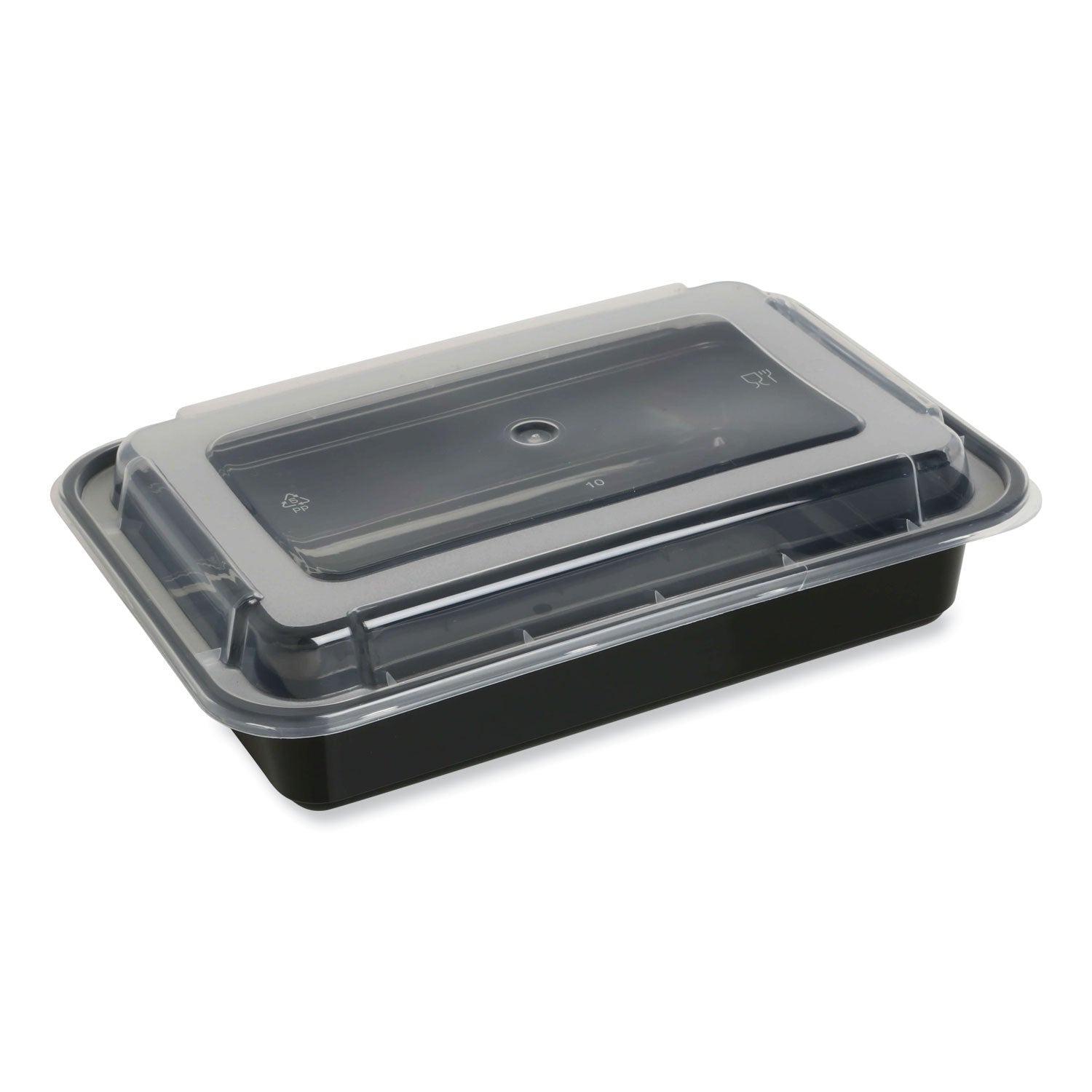 microwavable-food-container-with-lid-rectangular-38-oz-881-x-602-x-248-black-clear-plastic-150-carton_gentorect38 - 1