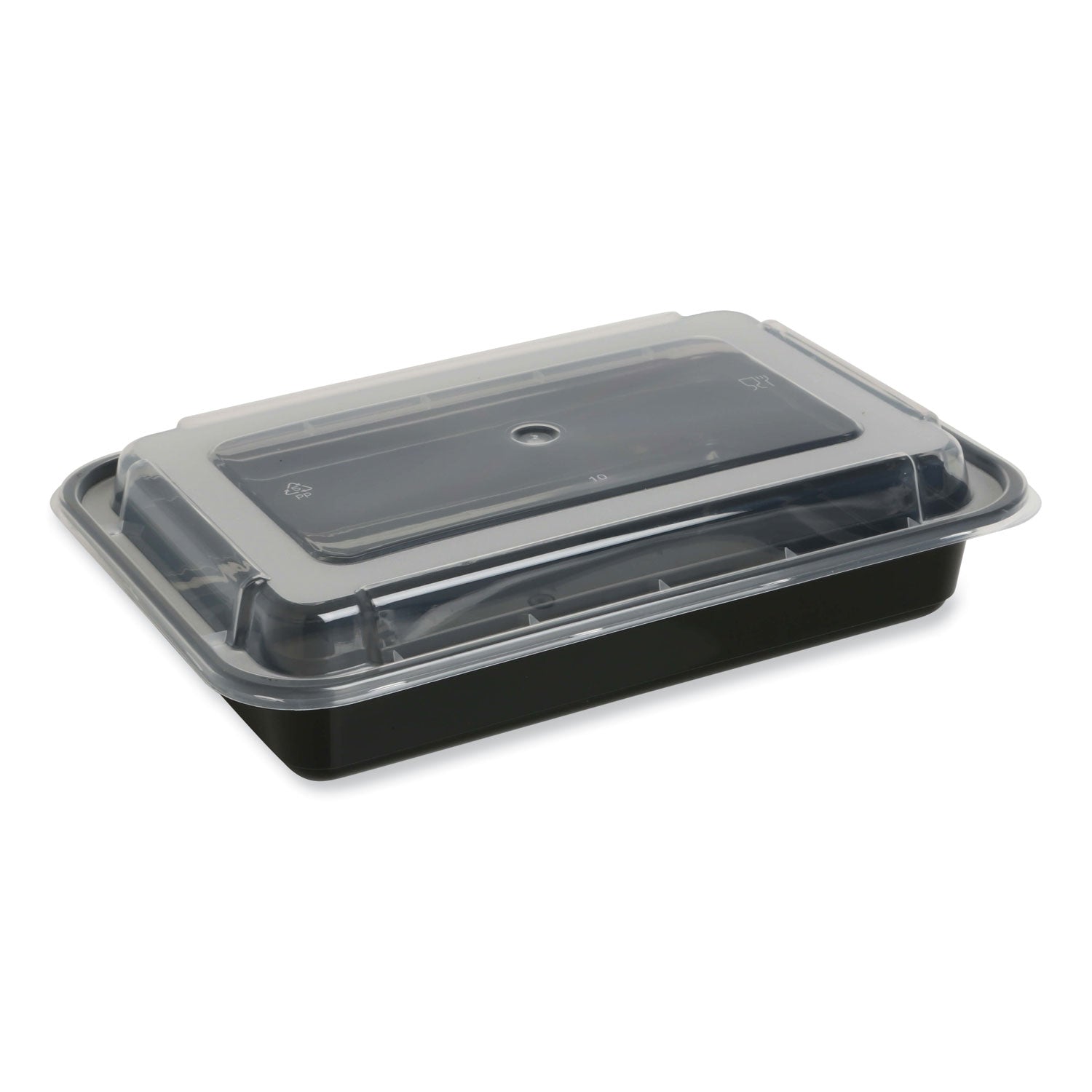 microwavable-food-container-with-lid-rectangular-28-oz-881-x-602-x-204-black-clear-plastic-150-carton_gentorect28 - 1