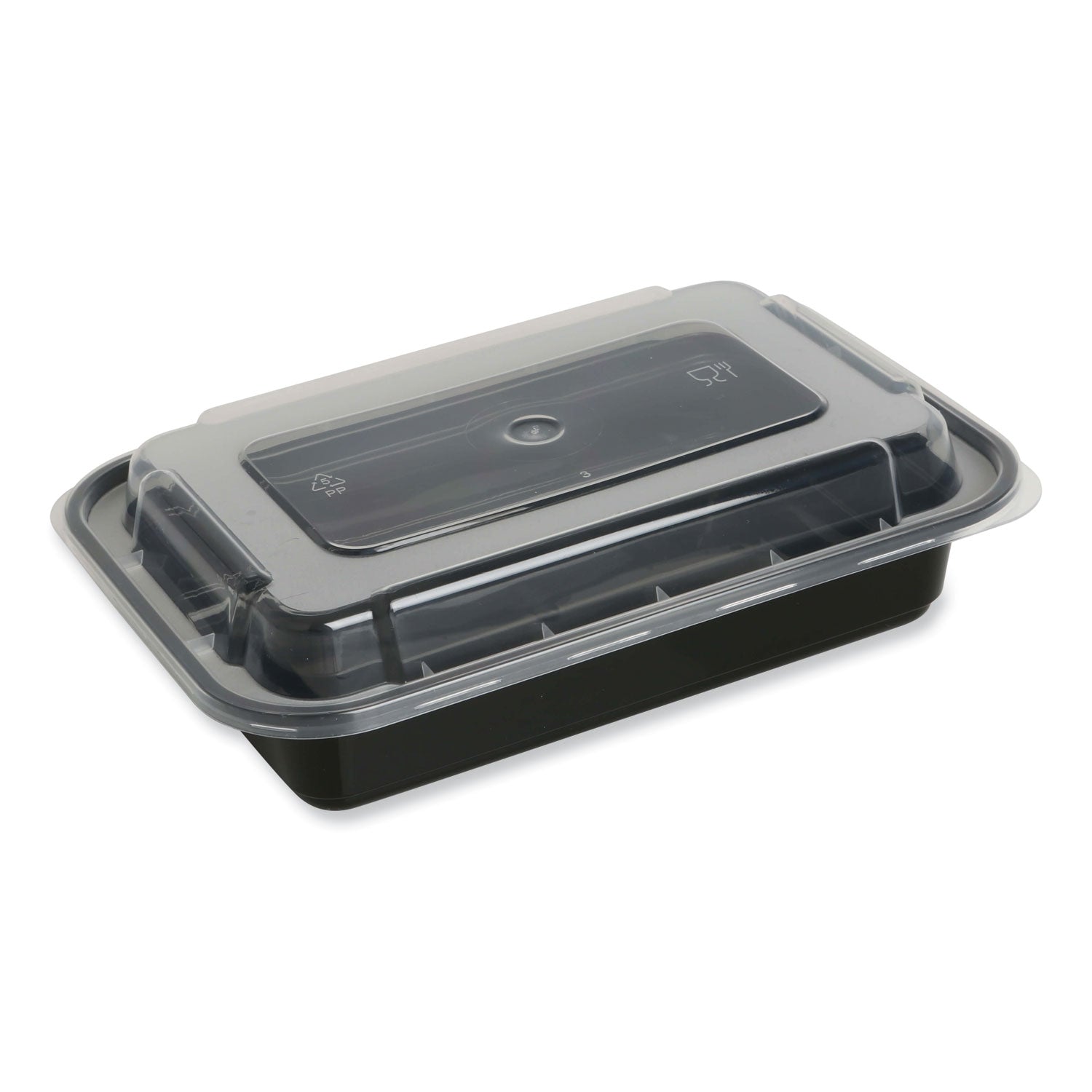 microwavable-food-container-with-lid-rectangular-24-oz-748-x-503-x-248-black-clear-plastic-150-carton_gentorect24 - 1