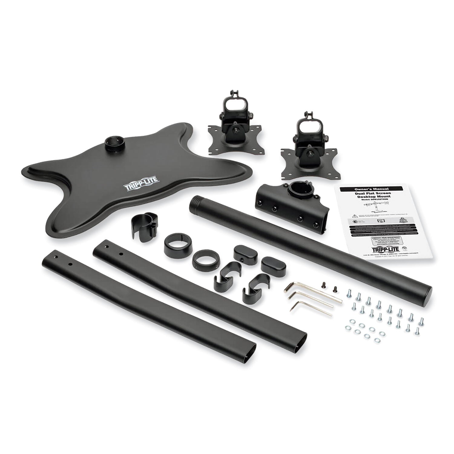 Dual Desktop Monitor Stand, For 13" to 27" Monitors, 31.69" x 10" x 18.11", Black, Supports 26 lb