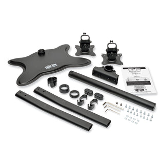 Dual Desktop Monitor Stand, For 13" to 27" Monitors, 31.69" x 10" x 18.11", Black, Supports 26 lb