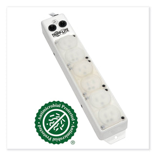 Medical-Grade Power Strip for Patient-Care Vicinity, 6 Outlets, 15 ft Cord, White - 