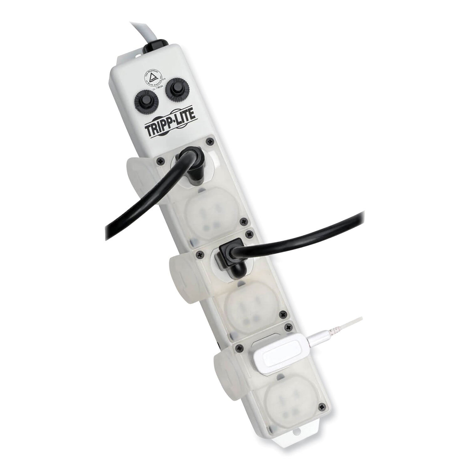 Medical-Grade Power Strip for Patient-Care Vicinity, 6 Outlets, 15 ft Cord, White - 