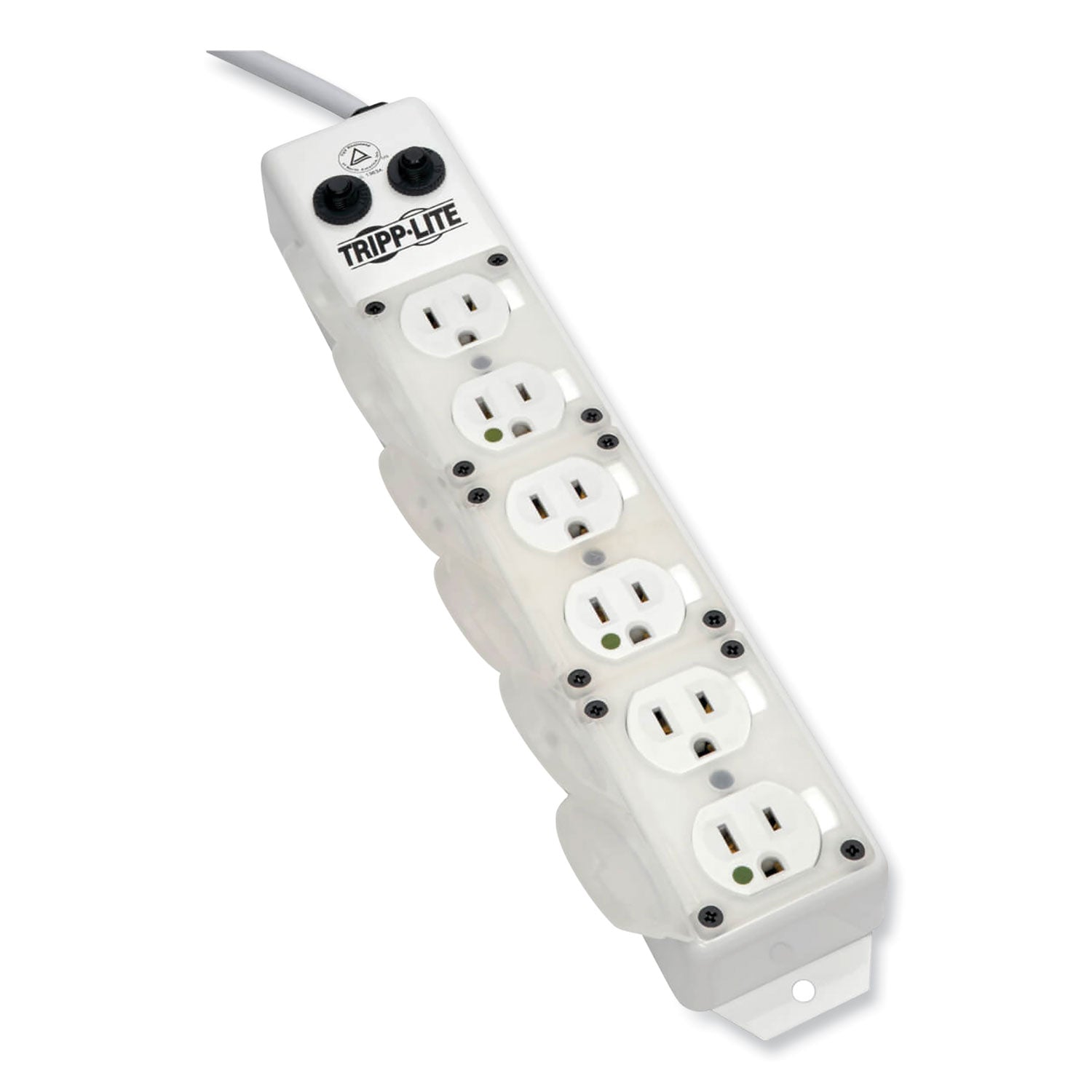 Medical-Grade Power Strip for Patient-Care Vicinity, 6 Outlets, 15 ft Cord, White - 