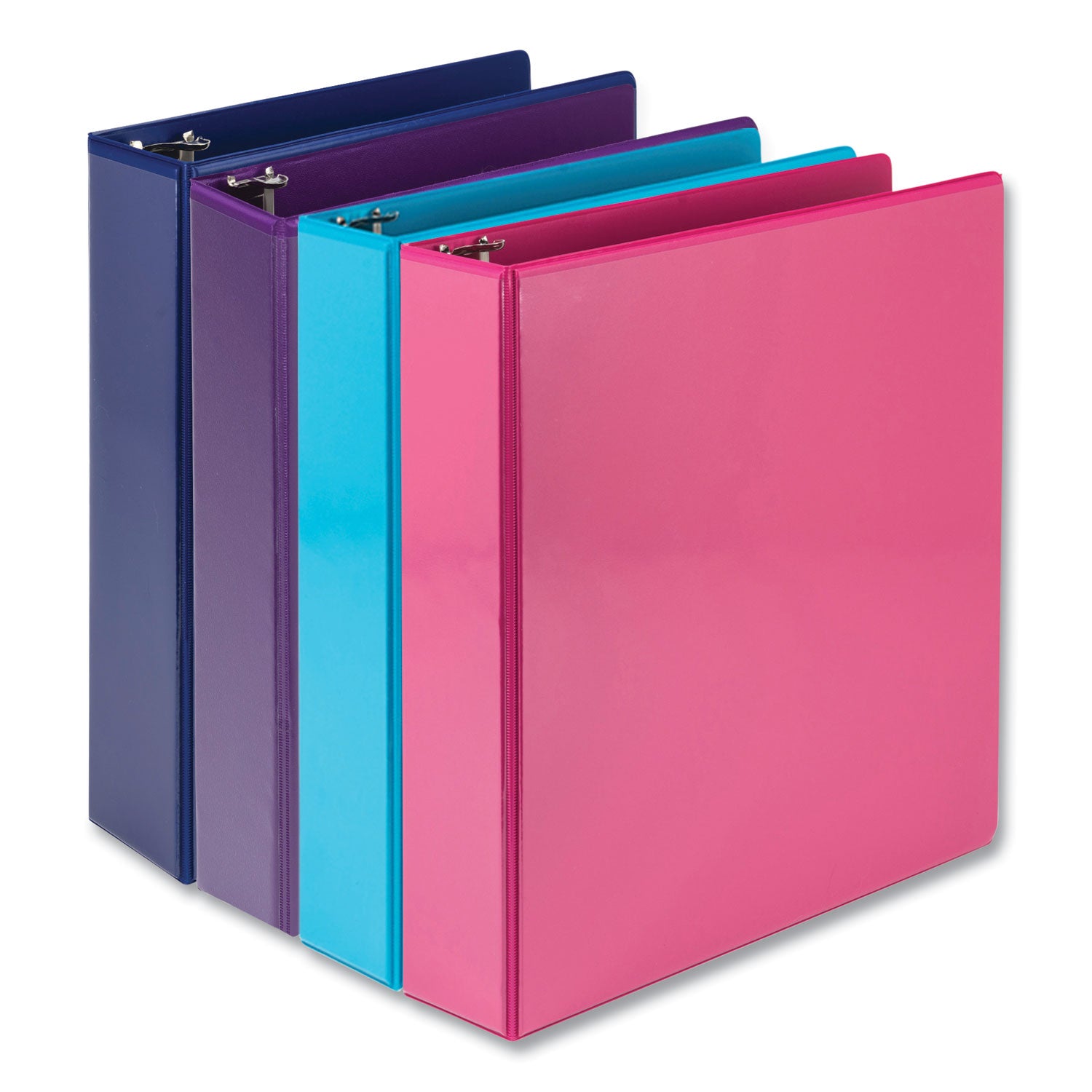 durable-d-ring-view-binders-3-rings-2-capacity-11-x-85-blueberry-blue-coconut-dragonfruit-purple-4-pack_sammp46469 - 1