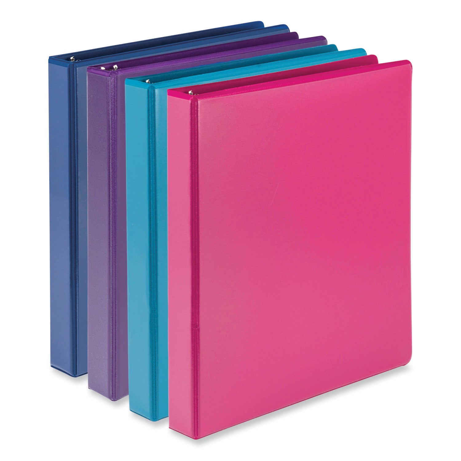 durable-d-ring-view-binders-3-rings-1-capacity-11-x-85-blueberry-blue-coconut-dragonfruit-purple-4-pack_sammp46439 - 1