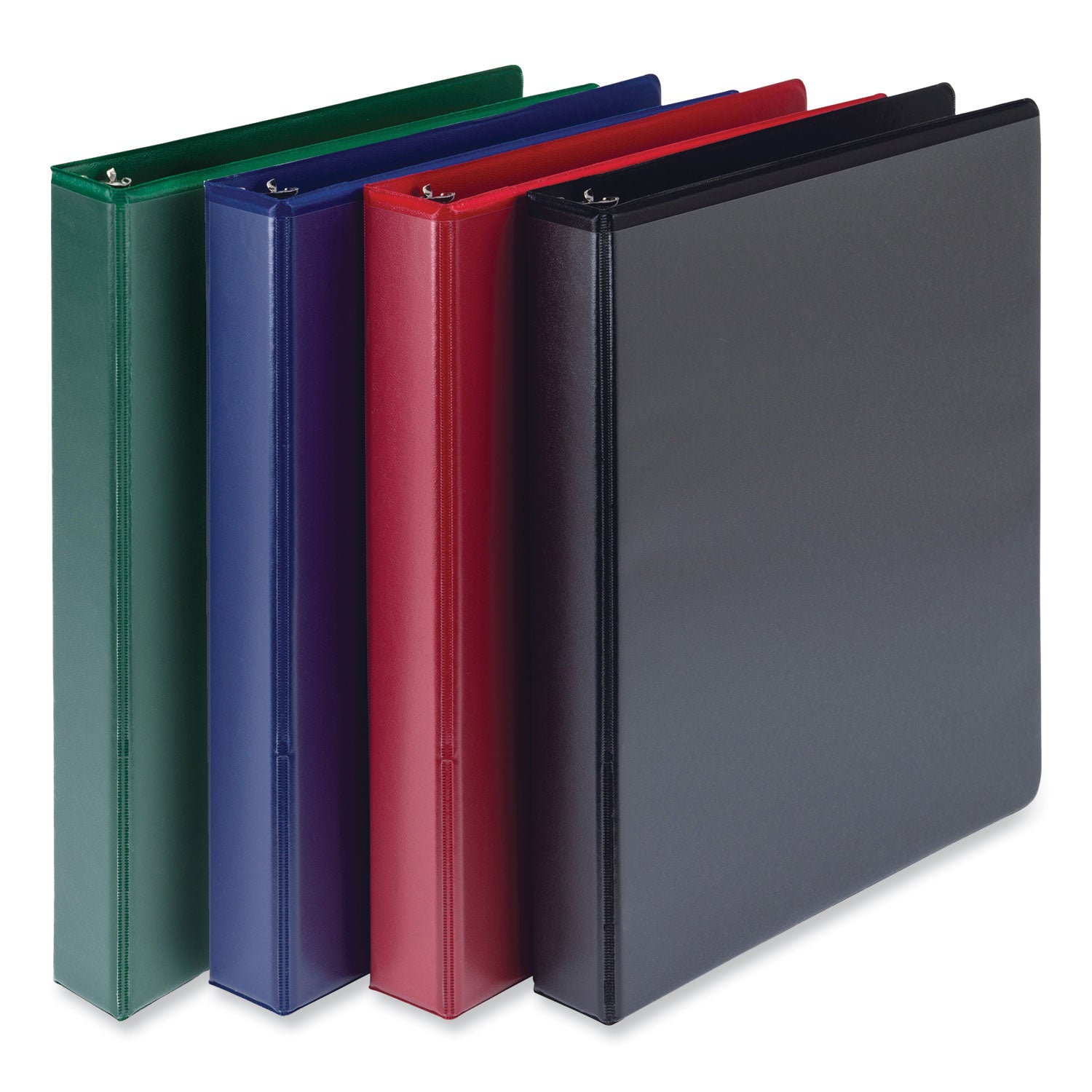 durable-d-ring-view-binders-3-rings-1-capacity-11-x-85-black-blue-green-red-4-pack_sammp46409 - 1