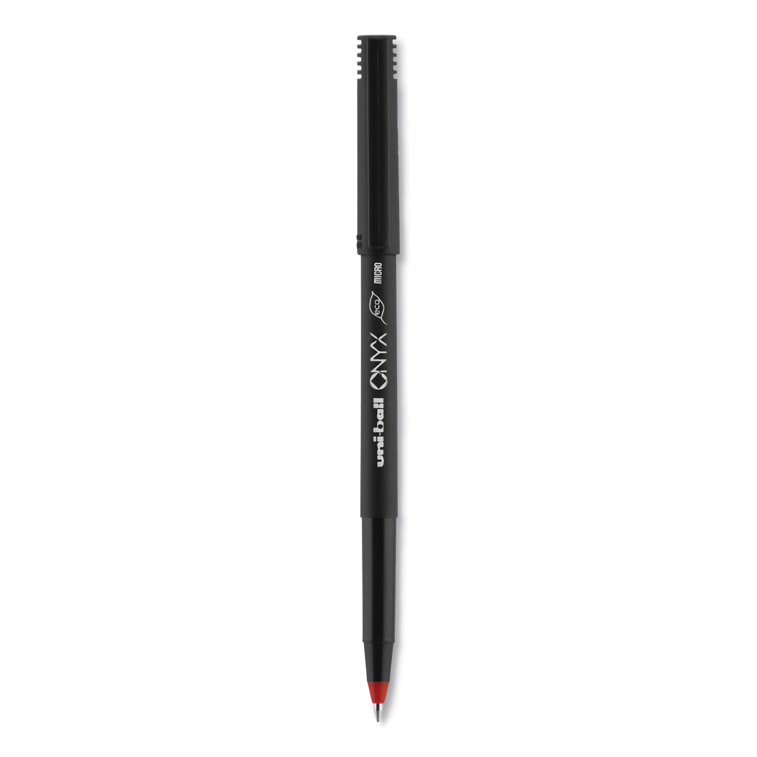 onyx-roller-ball-pen-stick-extra-fine-05-mm-red-ink-black-red-barrel-dozen_ubc60042 - 2