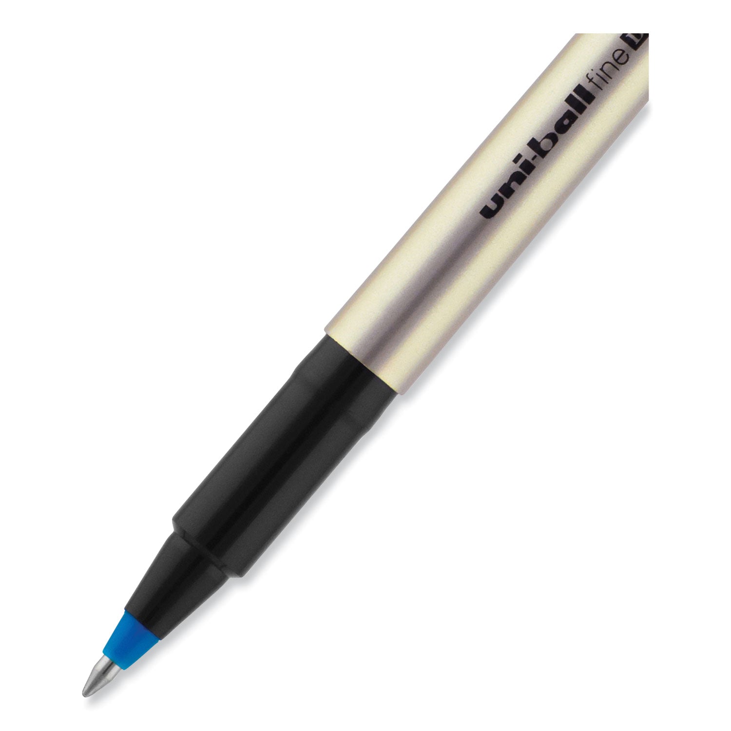 deluxe-roller-ball-pen-stick-fine-07-mm-blue-ink-champagne-black-blue-barrel-dozen_ubc60053 - 6