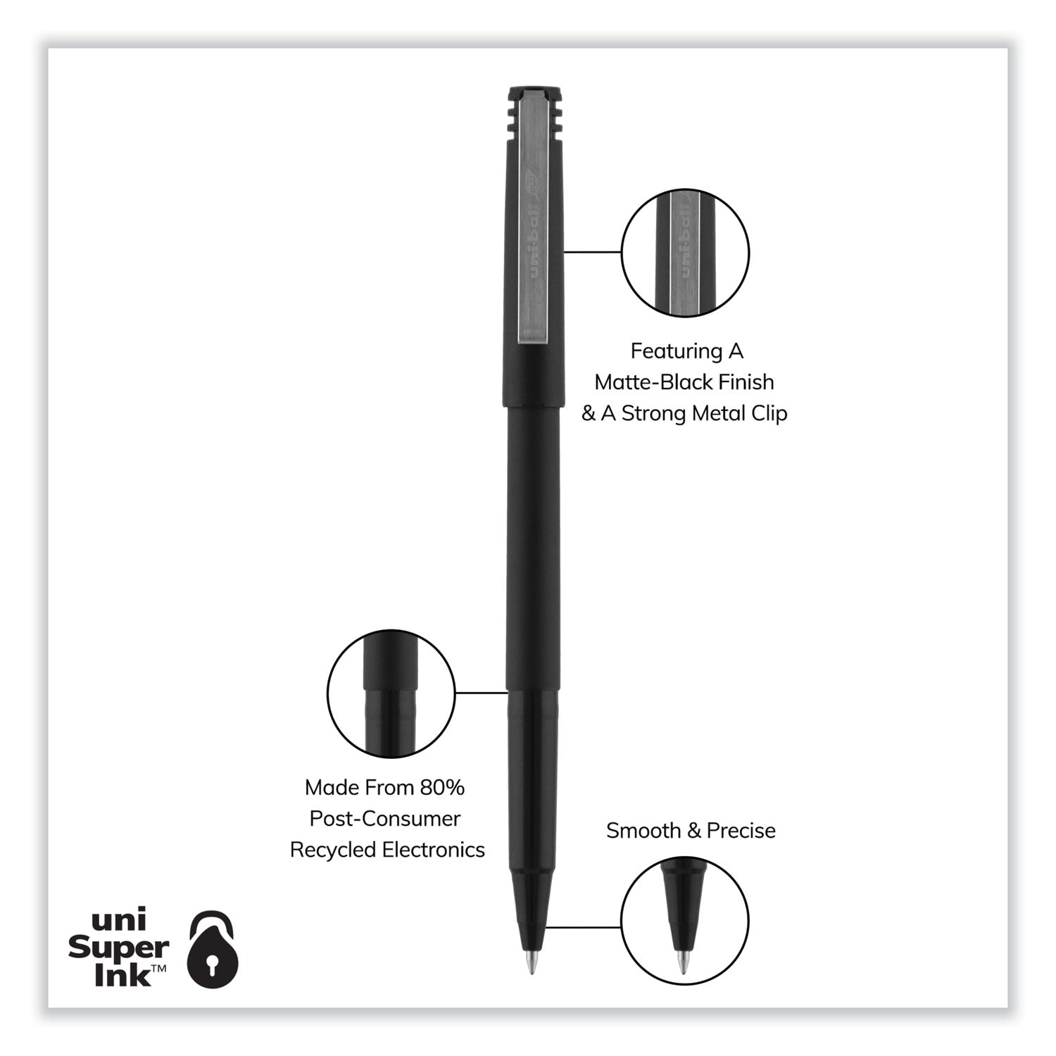 roller-ball-pen-stick-fine-07-mm-black-ink-black-barrel-dozen_ubc60101 - 4