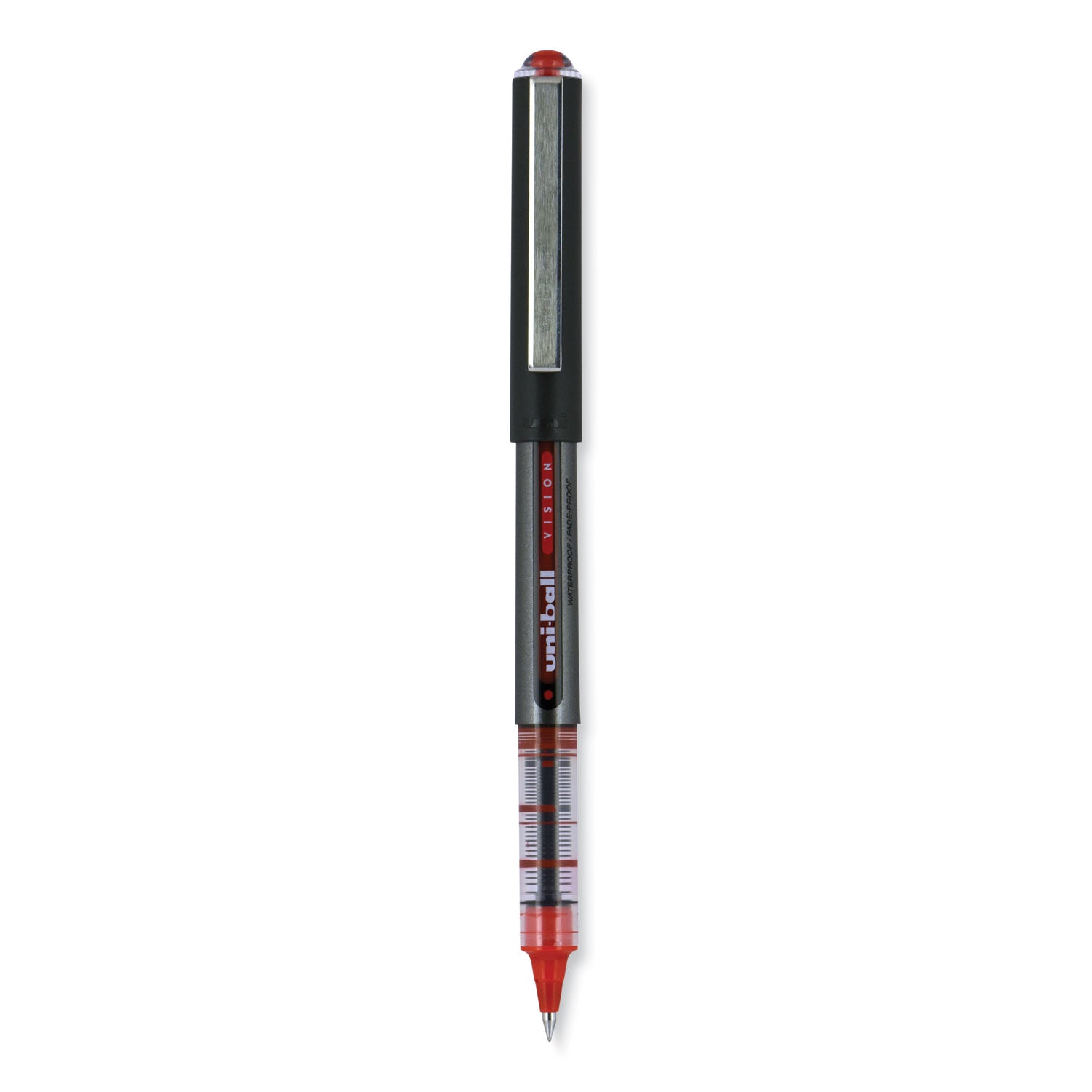 vision-roller-ball-pen-stick-extra-fine-05-mm-red-ink-gray-red-barrel-dozen_ubc60117 - 2