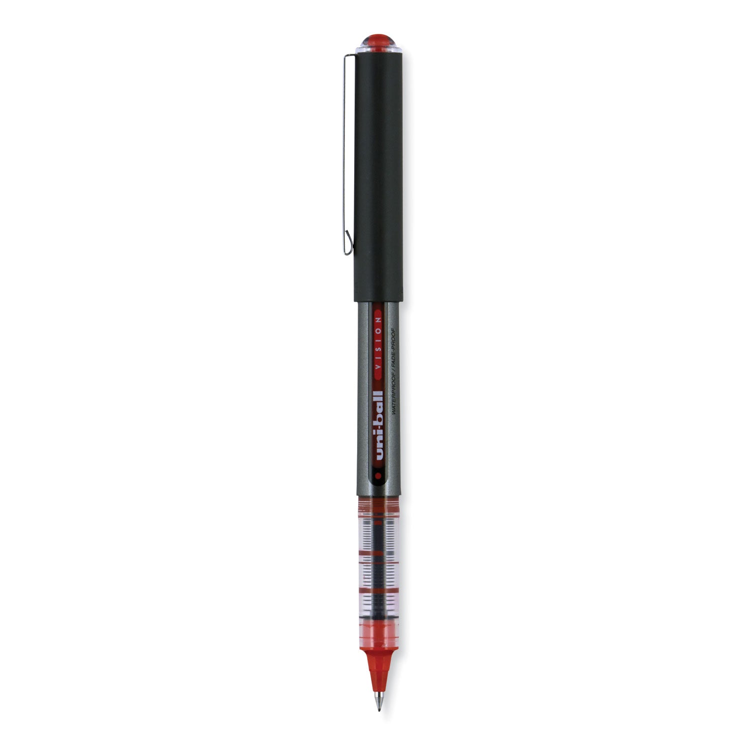 vision-roller-ball-pen-stick-extra-fine-05-mm-red-ink-gray-red-barrel-dozen_ubc60117 - 3