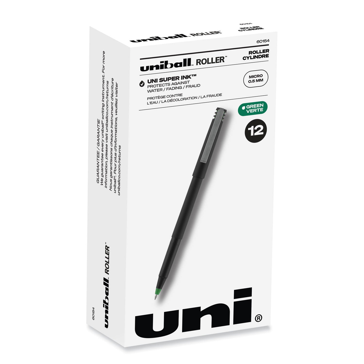 roller-ball-pen-stick-extra-fine-05-mm-green-ink-black-green-barrel-dozen_ubc60154 - 1