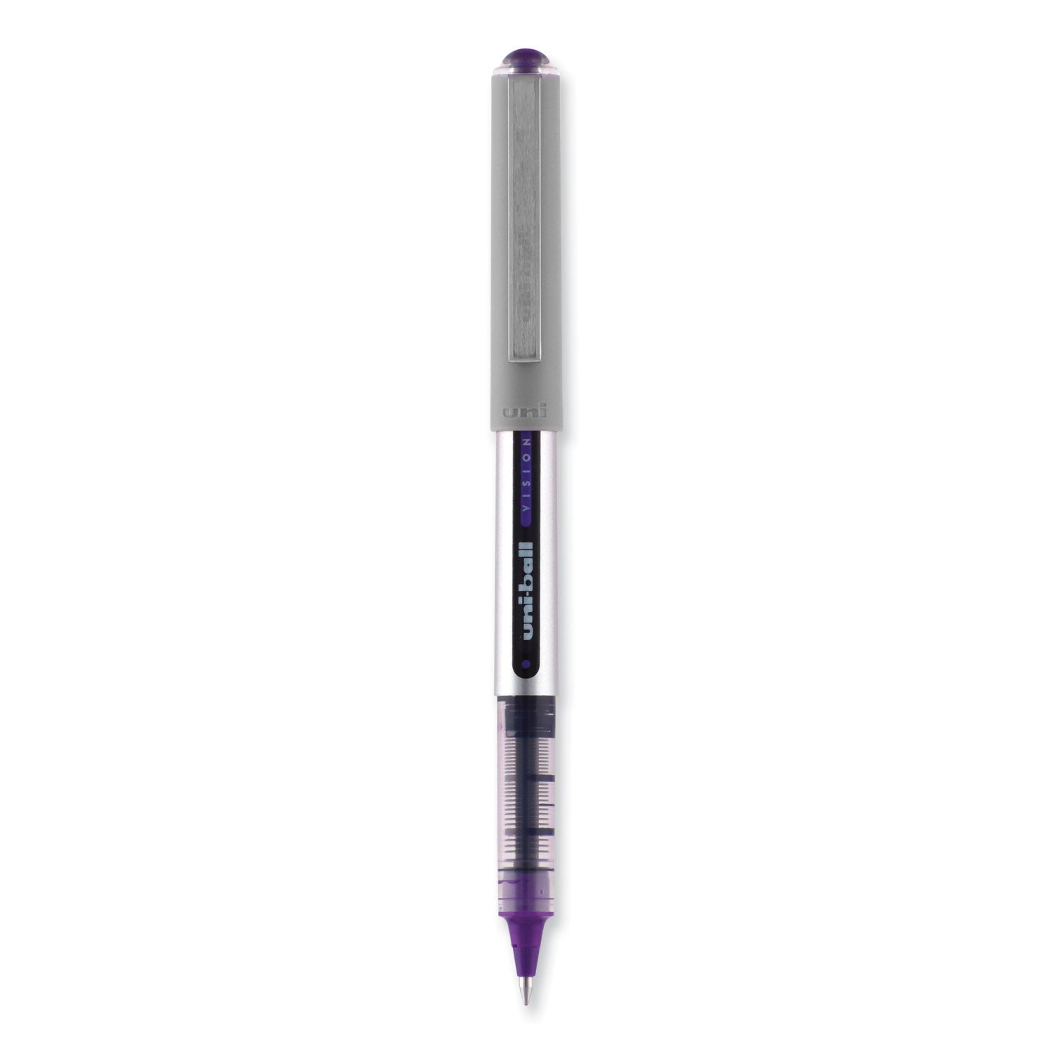 vision-roller-ball-pen-stick-fine-07-mm-violet-ink-silver-violet-clear-barrel-dozen_ubc60382 - 2