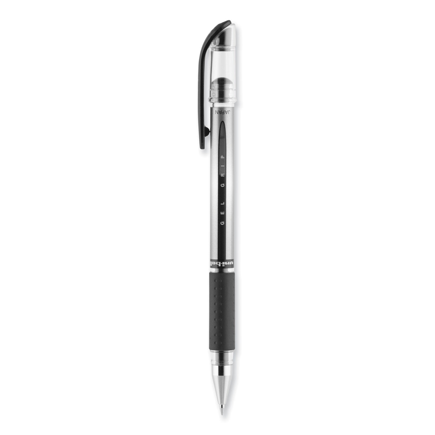 signo-grip-gel-pen-stick-medium-07-mm-black-ink-clear-black-silver-barrel-dozen_ubc65450 - 3