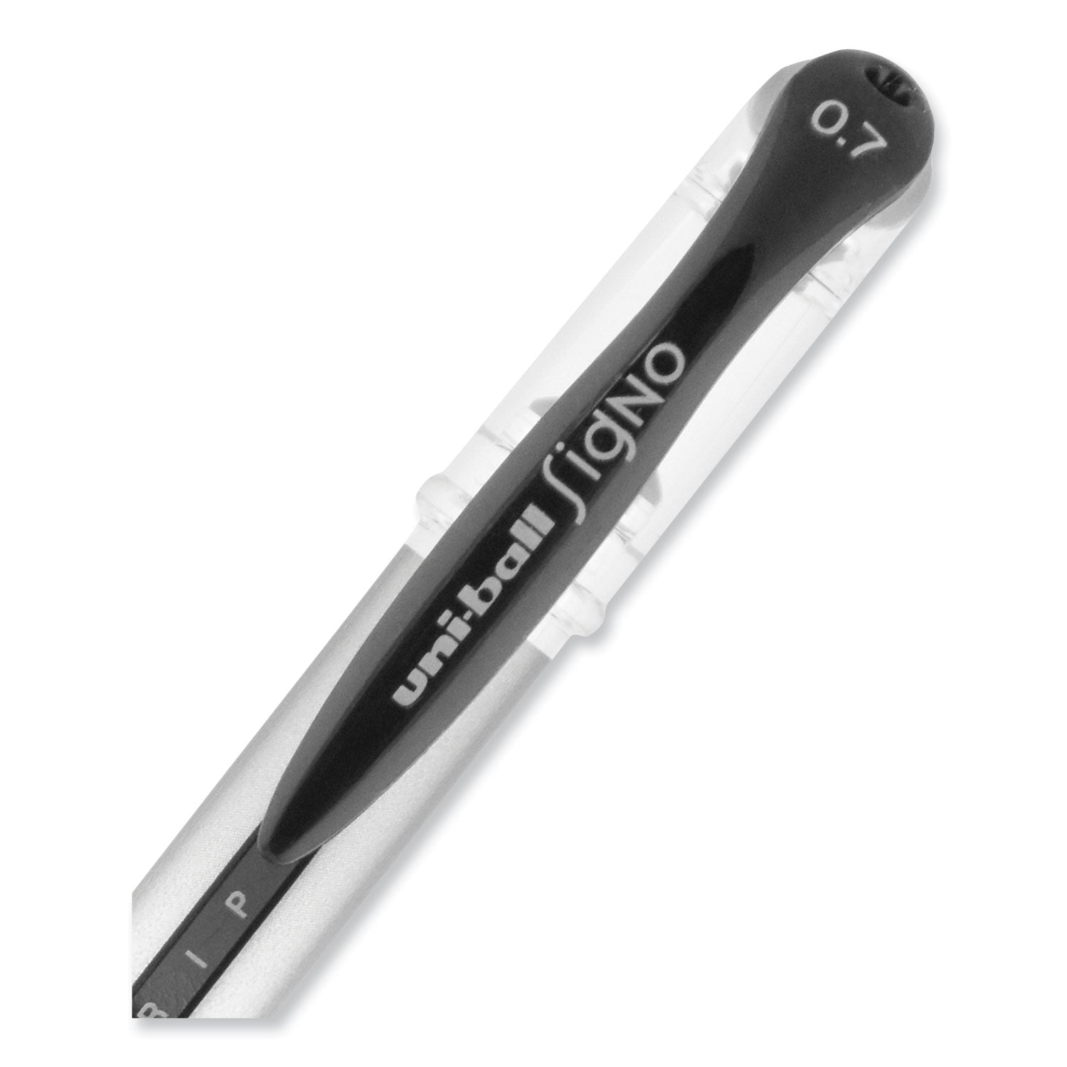 signo-grip-gel-pen-stick-medium-07-mm-black-ink-clear-black-silver-barrel-dozen_ubc65450 - 6