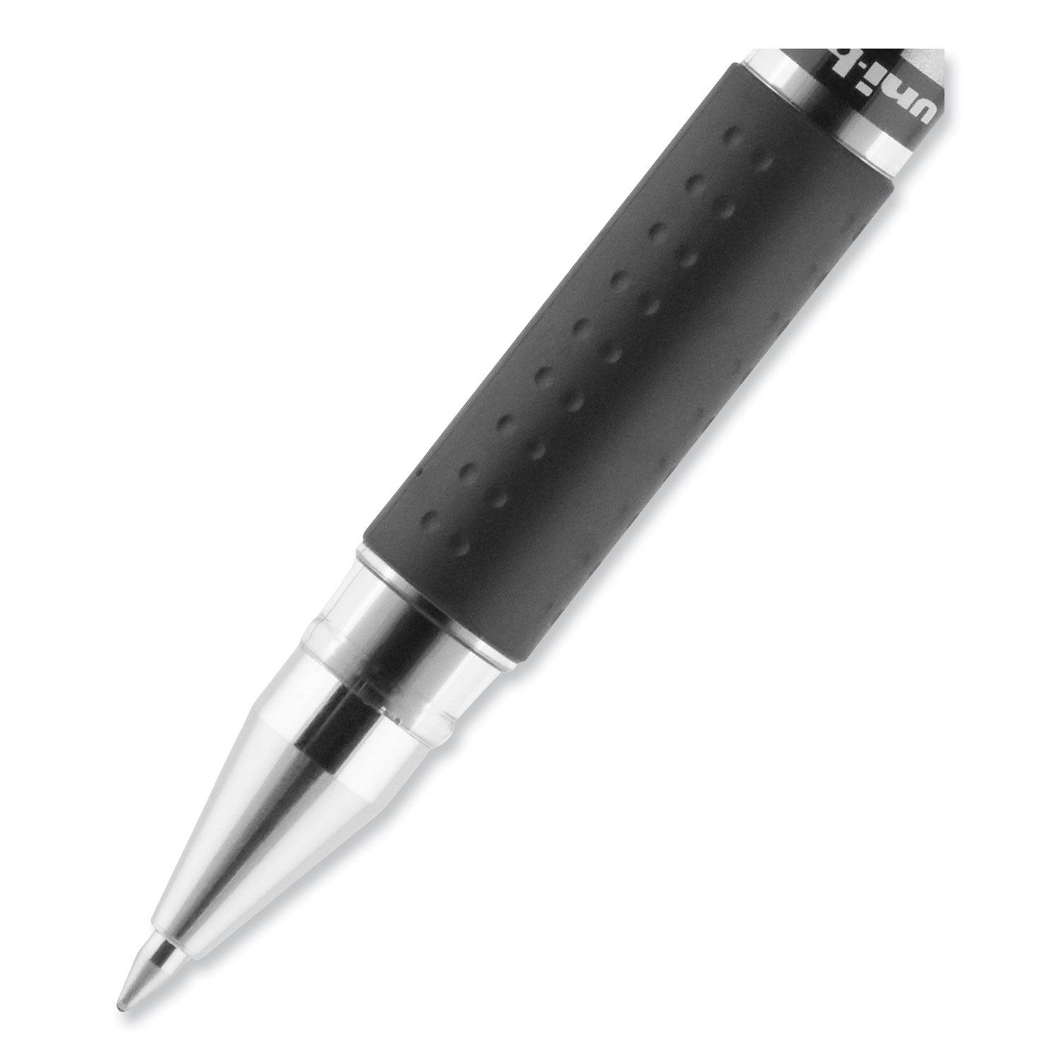 signo-grip-gel-pen-stick-medium-07-mm-black-ink-clear-black-silver-barrel-dozen_ubc65450 - 7