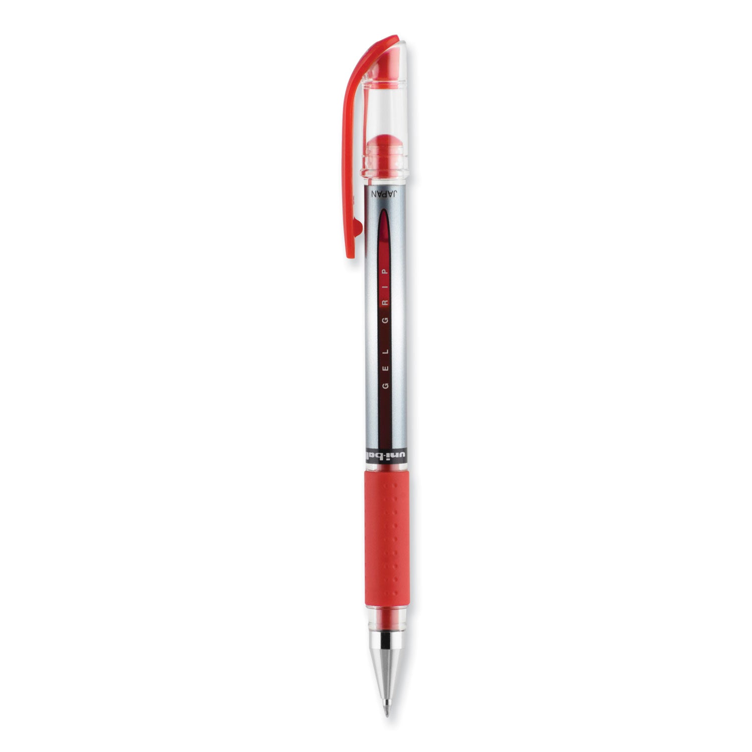 signo-grip-gel-pen-stick-medium-07-mm-red-ink-clear-red-silver-barrel-dozen_ubc65452 - 3