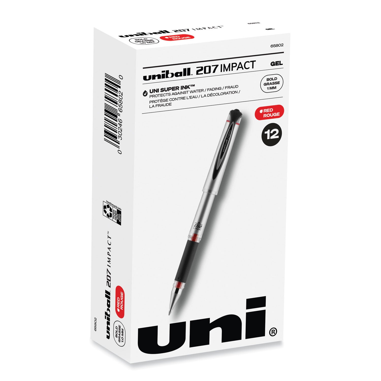 207-impact-gel-pen-stick-bold-1-mm-red-ink-silver-black-red-barrel_ubc65802 - 1