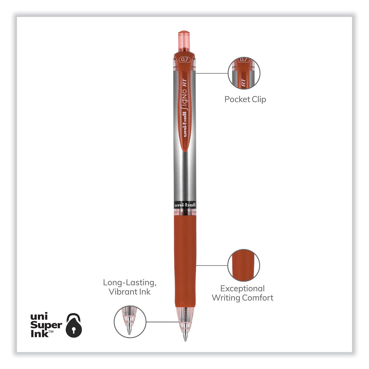 signo-gel-pen-retractable-medium-07-mm-red-ink-silver-red-barrel-dozen_ubc65942 - 4