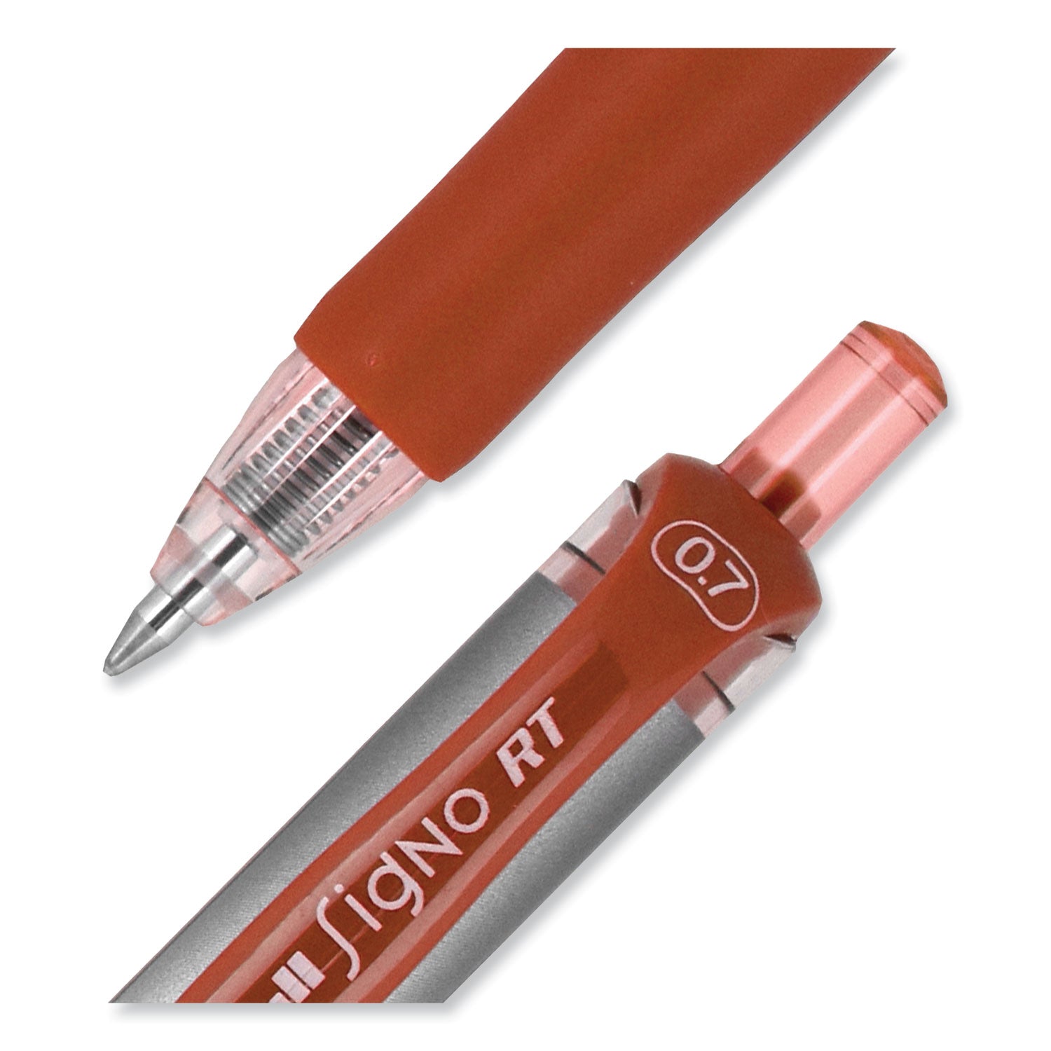 signo-gel-pen-retractable-medium-07-mm-red-ink-silver-red-barrel-dozen_ubc65942 - 5