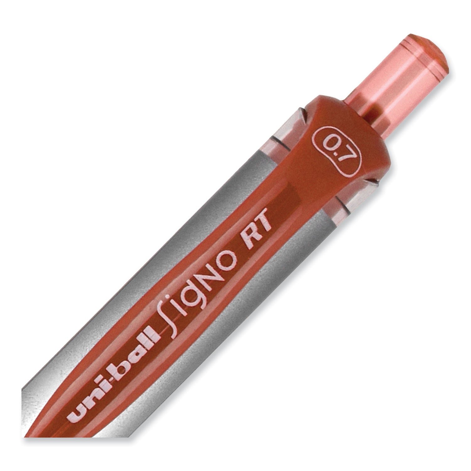 signo-gel-pen-retractable-medium-07-mm-red-ink-silver-red-barrel-dozen_ubc65942 - 6