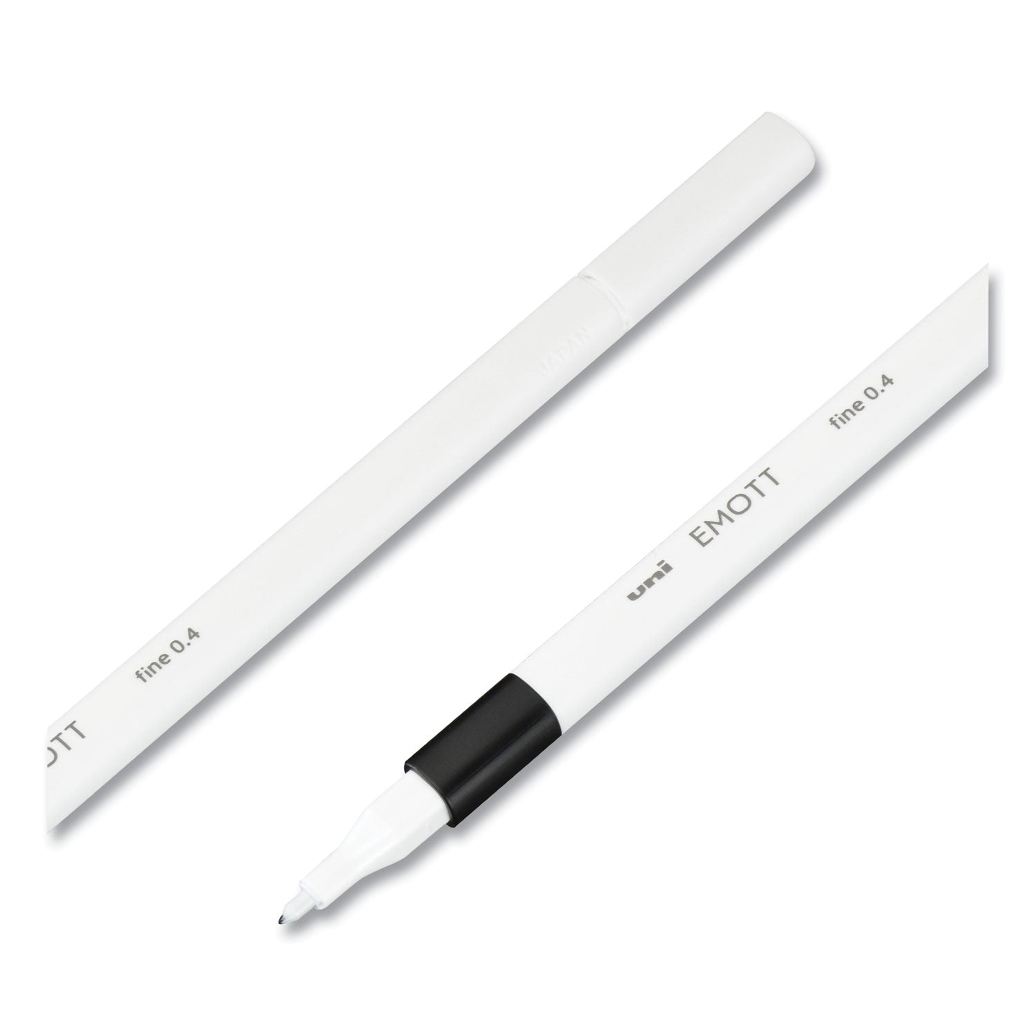 EMOTT Porous Point Pen, Stick, Fine 0.4 mm, Assorted Ink Colors, White Barrel, 10/Pack