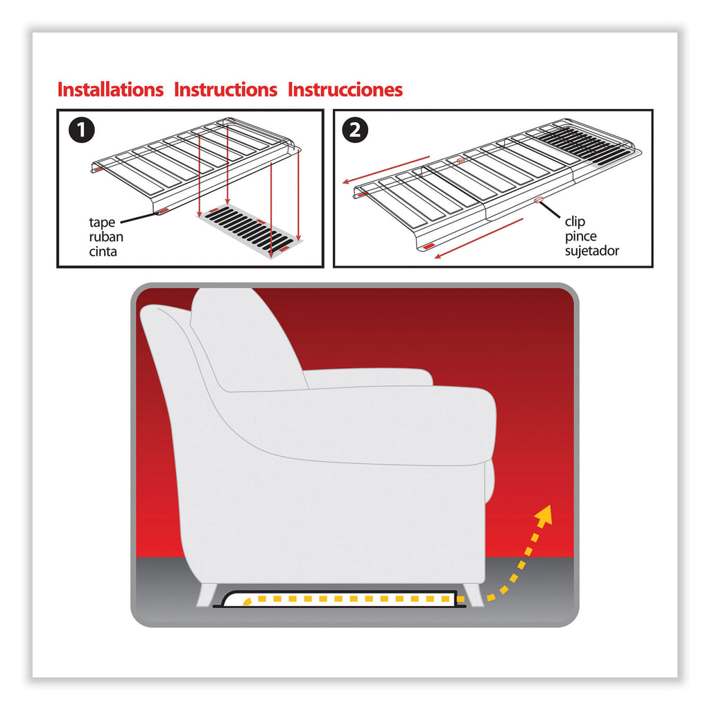 Under Furniture Air Deflector, 11 x 20 x 1.25, Clear