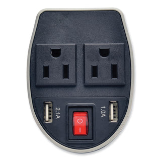PowerVerter Ultra-Compact Car Inverter, 200 W, Two AC Outlets/Two USB Ports