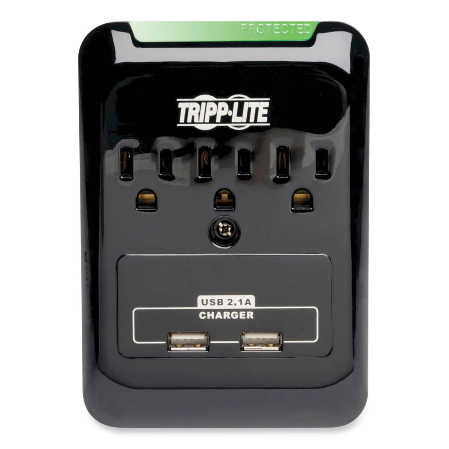 Protect It! Surge Protector, 3 AC Outlets/2 USB Ports, 540 J, Black - 