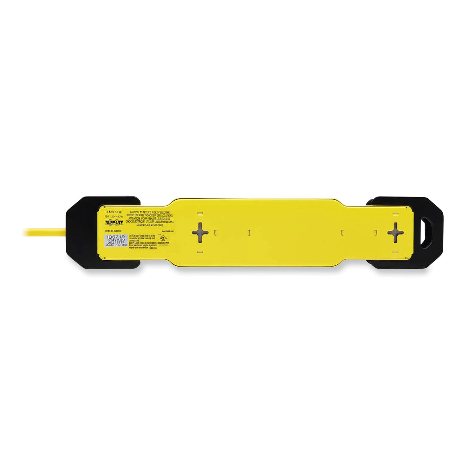 Power It! Safety Power Strip with GFCI Plug, 6 Outlets, 9 ft Cord, Yellow/Black - 