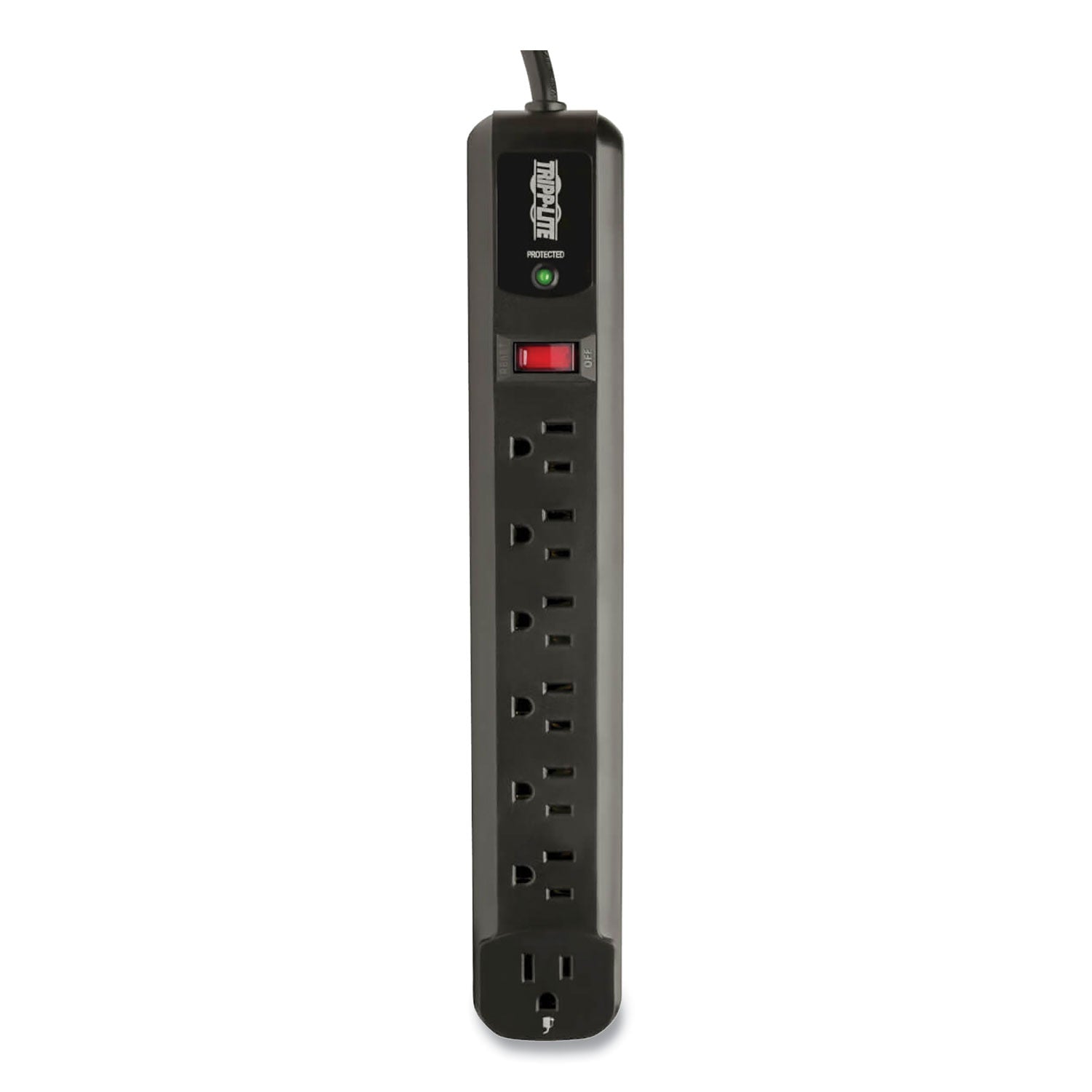 Protect It! Surge Protector, 7 AC Outlets, 4 ft Cord, 1,080 J, Black - 