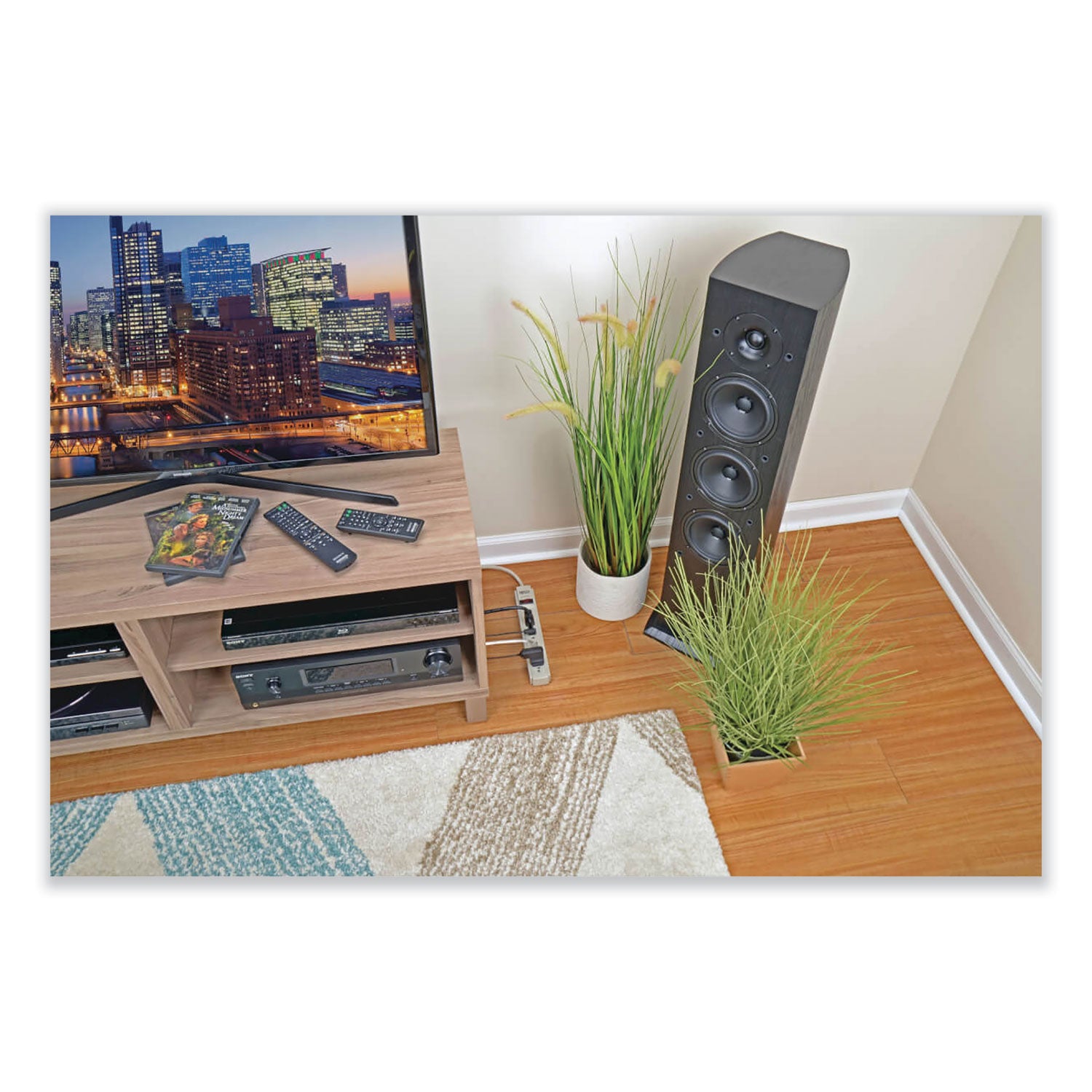 Protect It! Surge Protector, 6 AC Outlets, 4 ft Cord, 790 J, Light Gray
