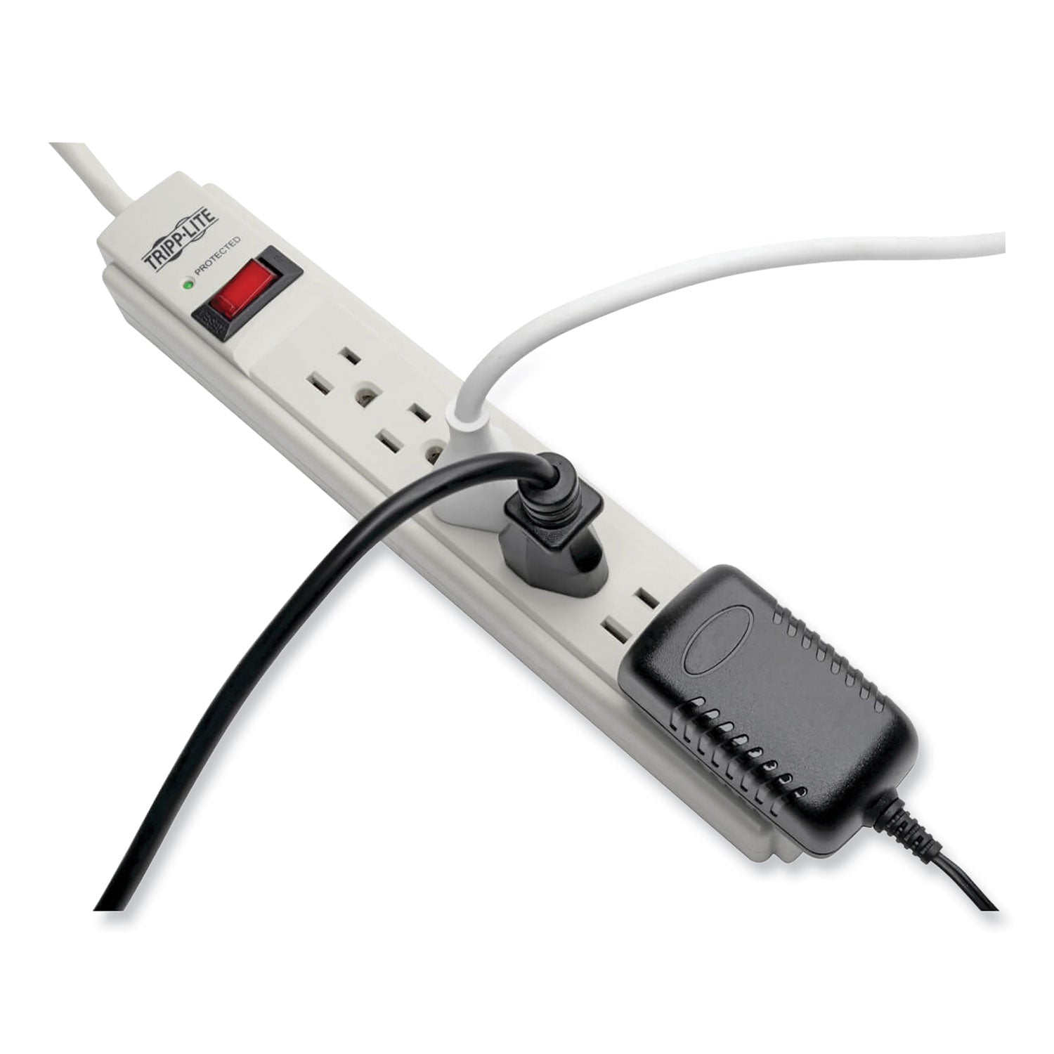 Protect It! Surge Protector, 6 AC Outlets, 4 ft Cord, 790 J, Light Gray - 