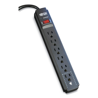 Protect It! Surge Protector, 6 AC Outlets, 6 ft Cord, 790 J, Black - 