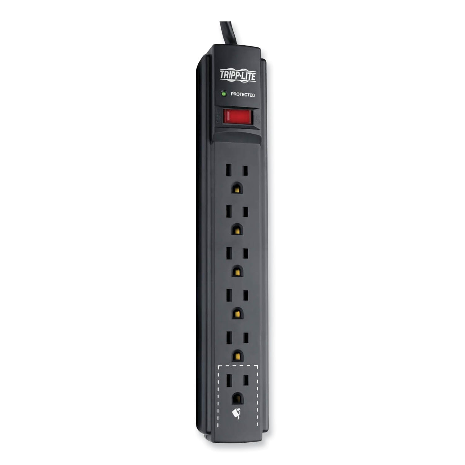 Protect It! Surge Protector, 6 AC Outlets, 6 ft Cord, 790 J, Black - 