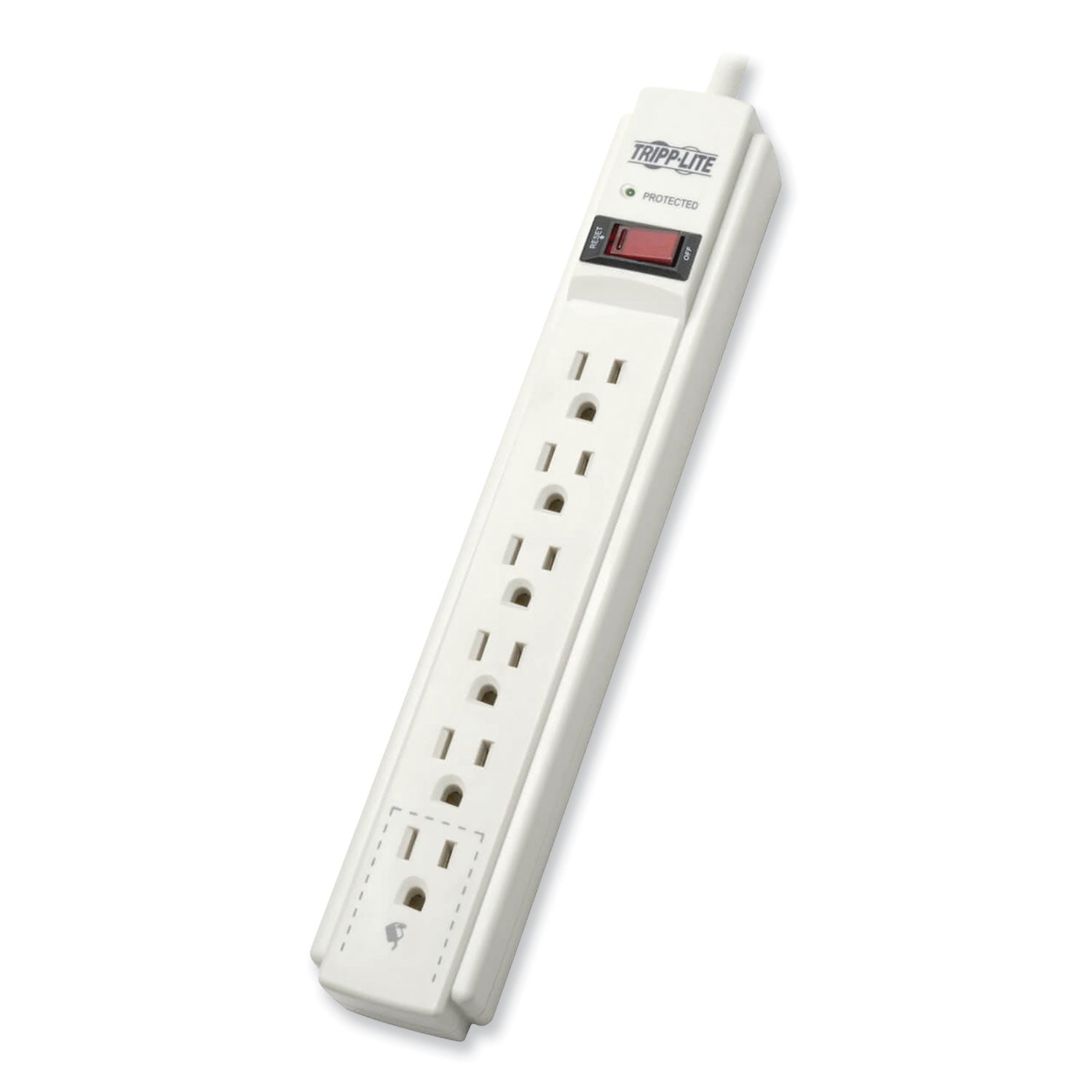 Protect It! Surge Protector, 6 AC Outlets, 6 ft Cord, 790 J, Light Gray - 