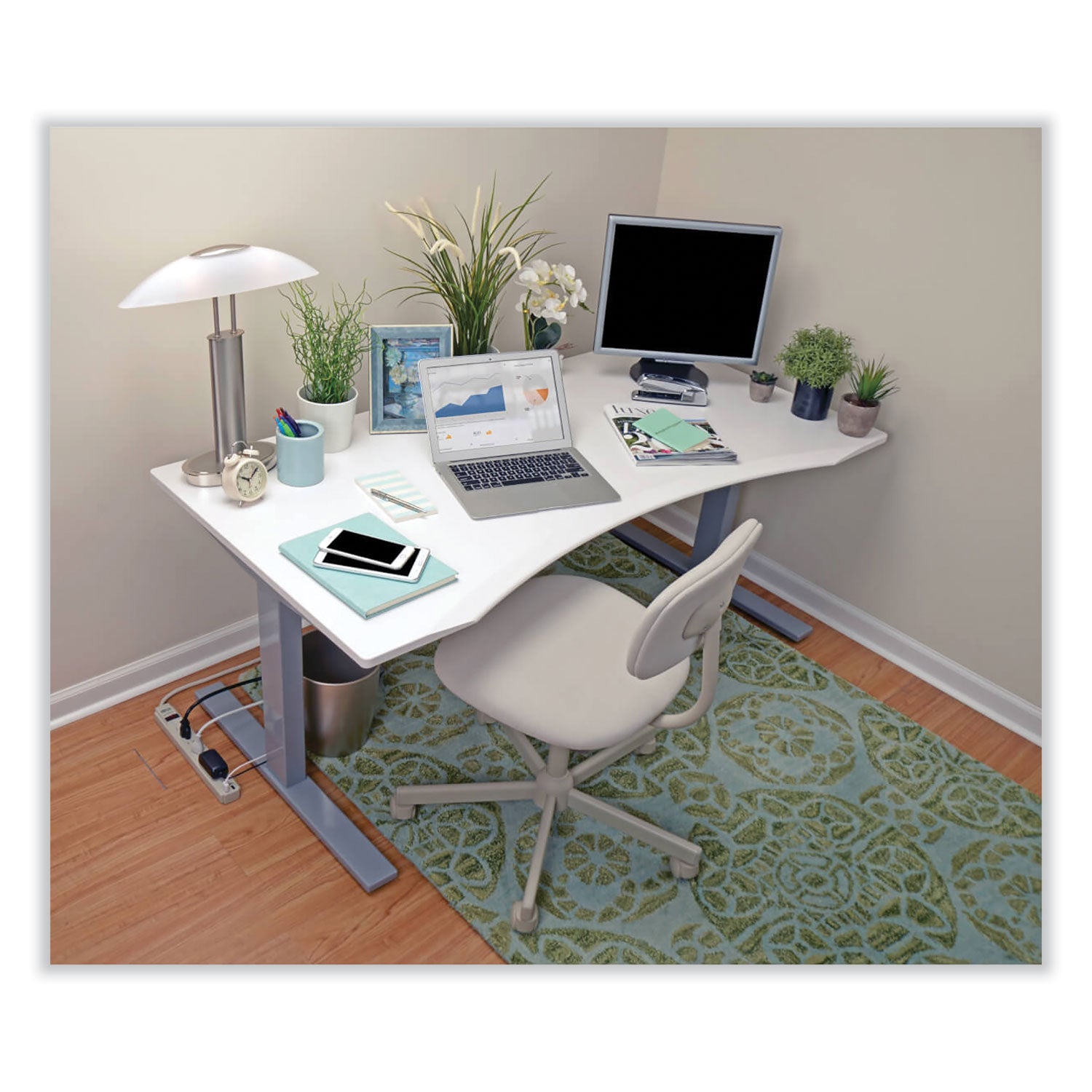Protect It! Surge Protector, 6 AC Outlets/2 USB Ports, 6 ft Cord, 990 J, Cool Gray - 