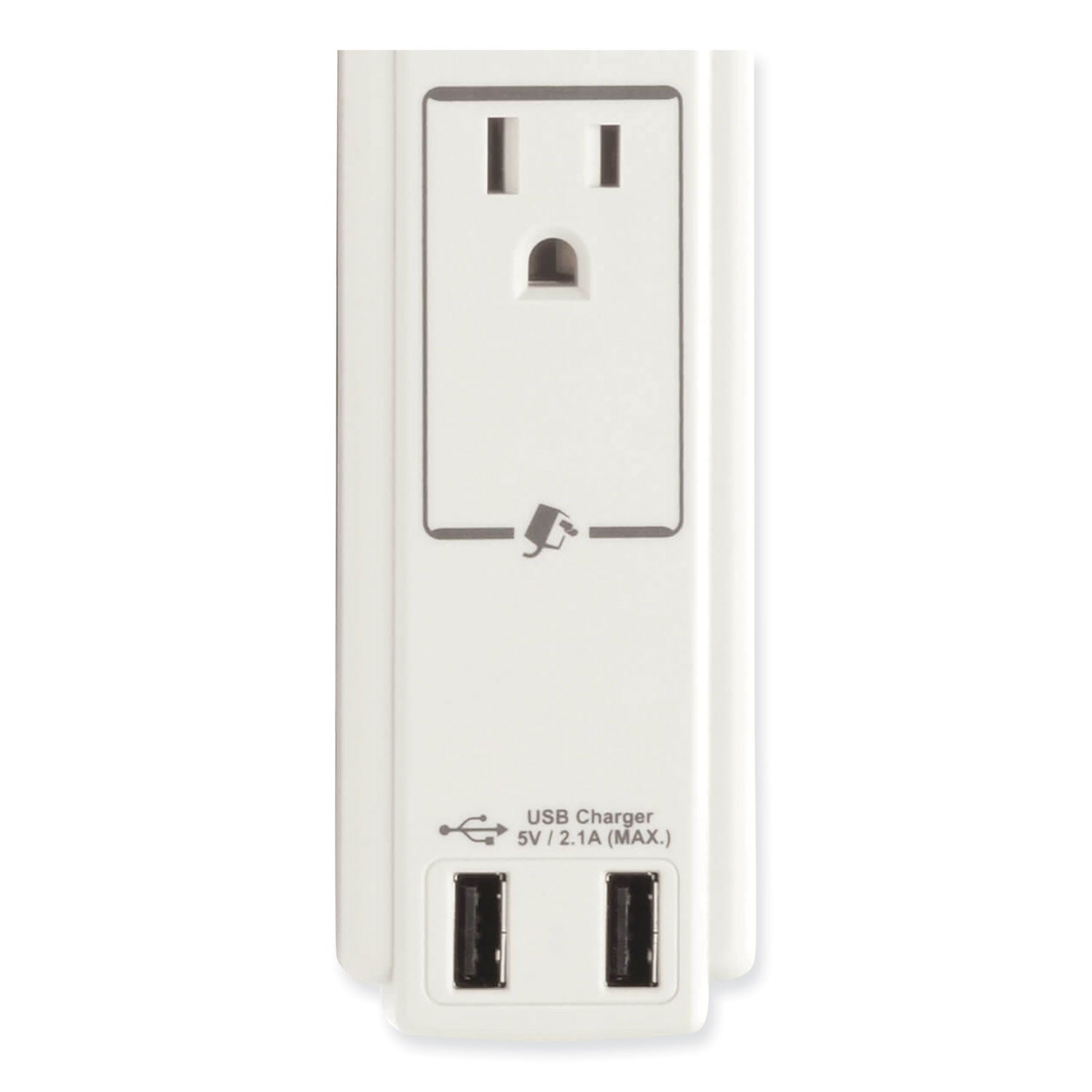 Protect It! Surge Protector, 6 AC Outlets/2 USB Ports, 6 ft Cord, 990 J, Cool Gray - 