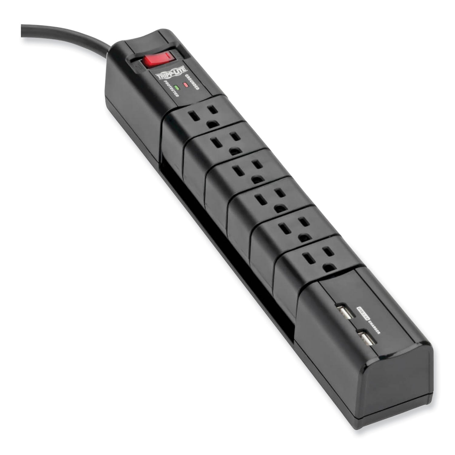 protect-it!-surge-protector-6-ac-outlets-2-usb-ports-8-ft-cord-1080-j-black_trptlp608rusbb - 1