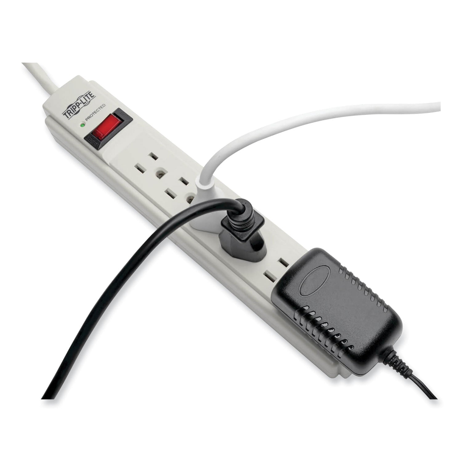 Protect It! Surge Protector, 6 AC Outlets, 15 ft Cord, 790 J, Light Gray - 